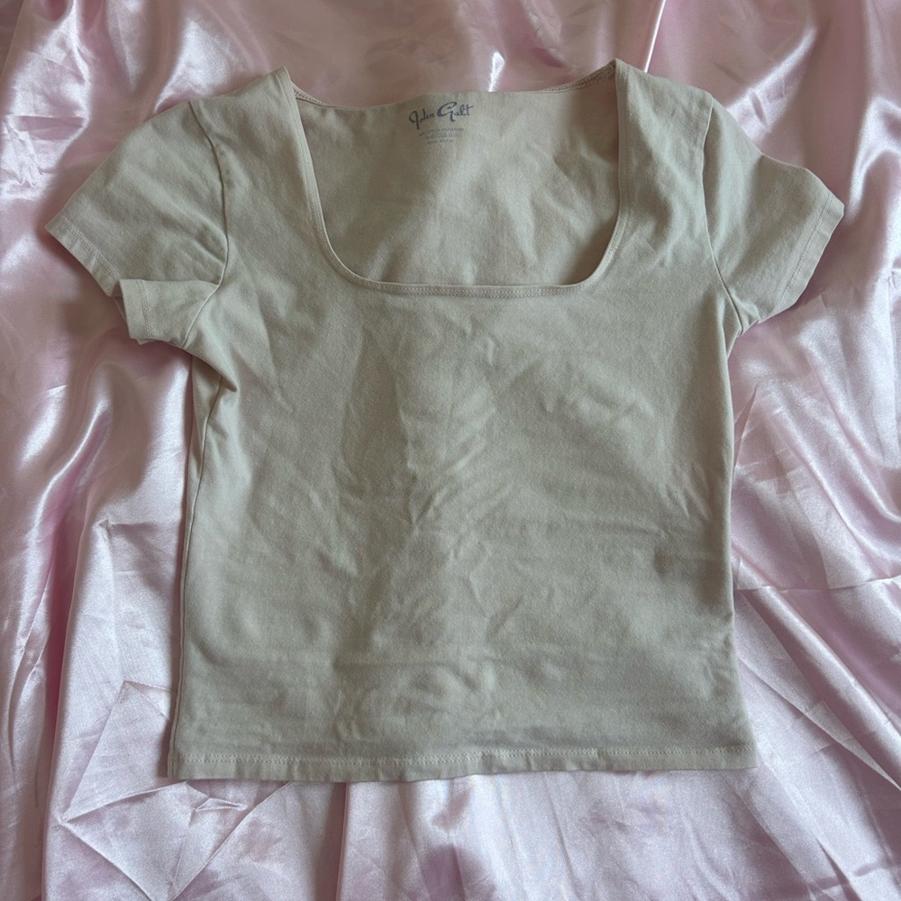 Brandy Melville Light Pink Square Neck Crop Top